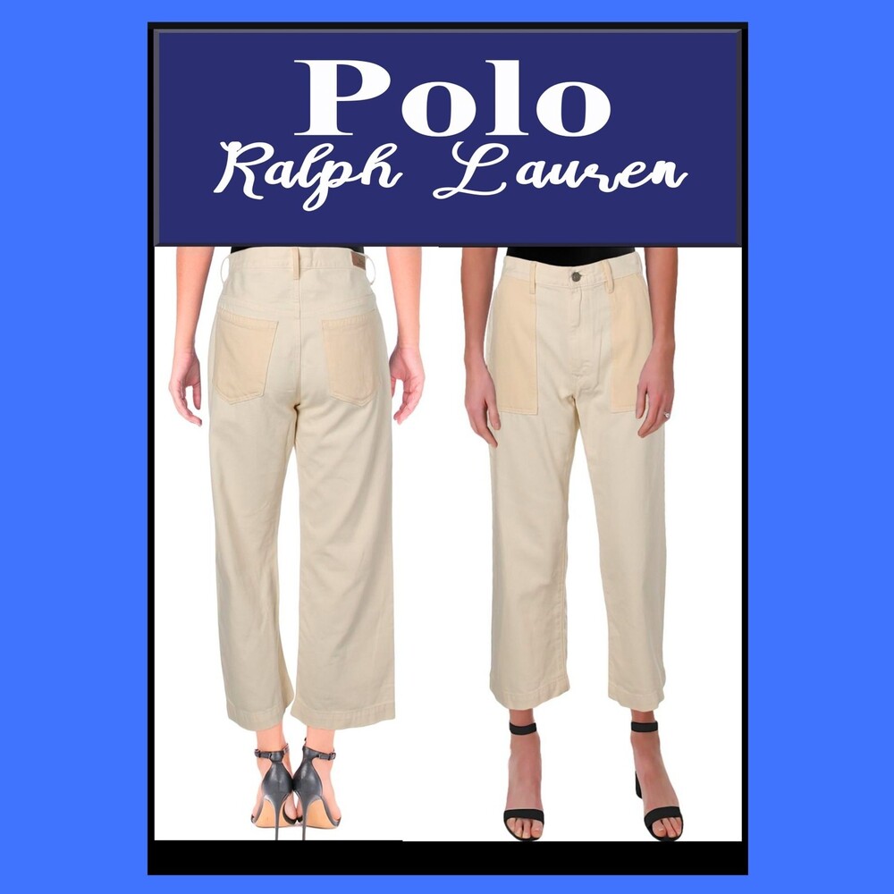 POLO Ralph Lauren NEW Big Pockets High Rise Crop Wide Leg Jean 28 - Picture 3 of 12